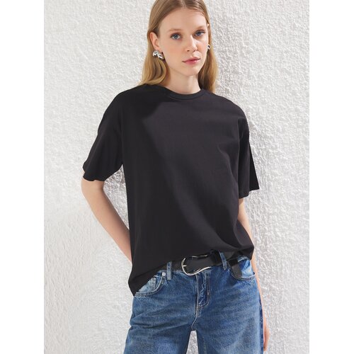 Trendyol Ženska majica TWOSS24TS00272, Crna Cene