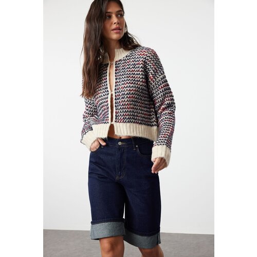 Trendyol Stone Soft Textured Gradient Knitwear Cardigan Slike