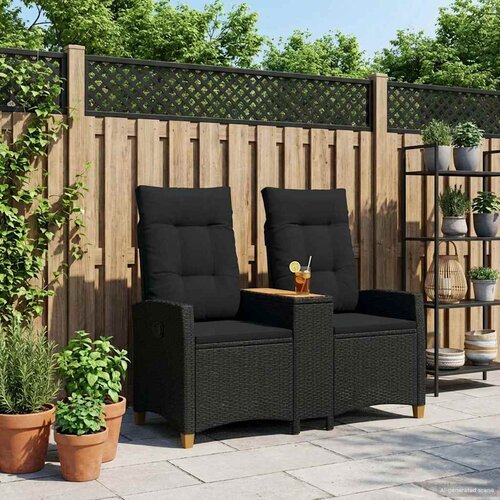  Rekreativna klupa s stolom Crna 126 x 65 x 112 cm poliratan Cijene