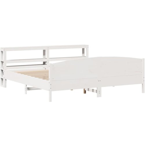 vidaXL Posteljni okvir z vzglavjem bel 180x200 cm borovina, (21311193) Cene
