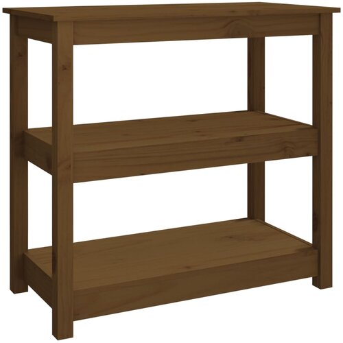 Maison Chic konzolna miza - miza ob steni medeno rjava 80x40x74 cm trdna borovina, (21786358) Cene
