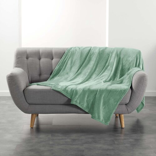 Douceur d intérieur Svijetlo zelena deka od mikroflanela 180x220 cm Flanou – Cene