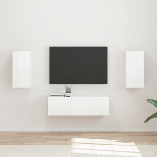  Set zidnog ormarića za TV Zidne 4 pcs Visoki sjaj bijela Cene