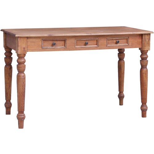 vidaXL Pisalna miza s predali 117x57x75 cm trden predelan les Cene