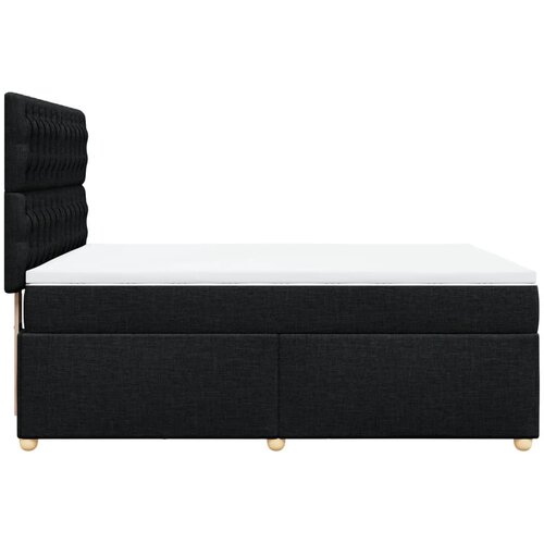  Krevet s oprugama i madracem crni 160x200 cm od tkanine Slike