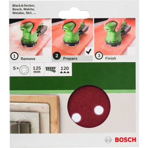 Bosch 5-delni set brusnih listova za ekscentar brusilice 2609256A25 Slike