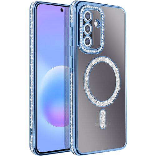 AVIZAR Ovitek za Galaxy A57 Združljiv s polnjenjem Qi z diamantnim Strass robom, Modra, (5000274146) Cene