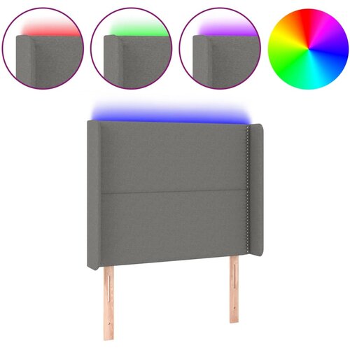 Maison Chic led posteljno vzglavje - vzglavna omarica - nočna omarica temno sivo 83x16x118/128 cm blago, (21708922) Slike