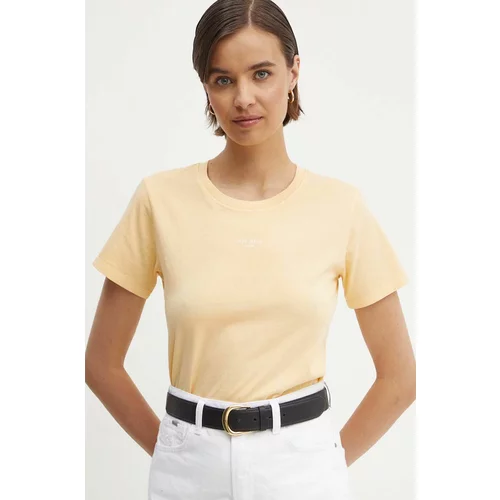 PepeJeans Bombažna kratka majica EMILY ženska, rumena barva, PL505877
