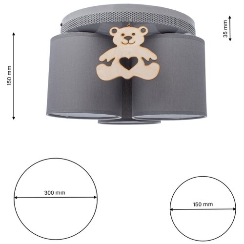  Dečije stropno svetlo BEAR 3xE27/60W/230V Slike