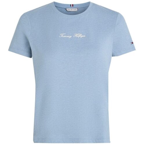 Tommy Hilfiger Majice s kratkimi rokavi CLASSIC SCRIPT REG SS TE Modra Cene