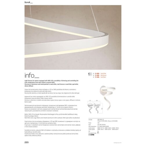  Redo 01-4010 - LED prigu&amp;scaron;iva stropna svetiljka SCROLL LED/38W/230V bela Slike