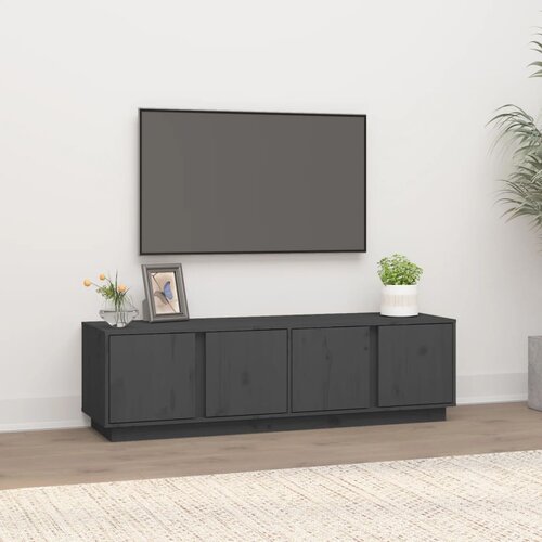 VidaXL TV ormarić sivi 140 x 40 x 40 cm od masivne borovine Slike