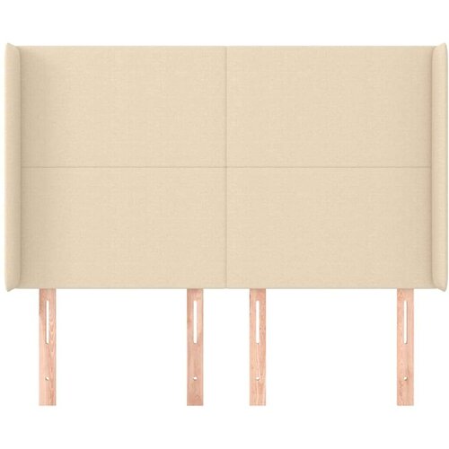  Uzglavlje s u&amp;scaron;ima krem 147x16x118/128 cm od tkanine Slike