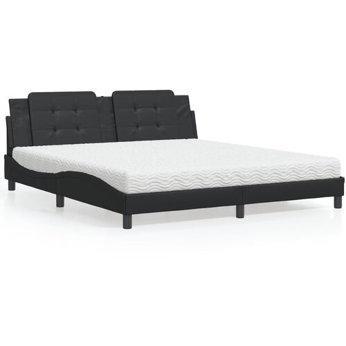 vidaXL Krevet s madracem crni 180 x 200 cm od umjetne kože Cene