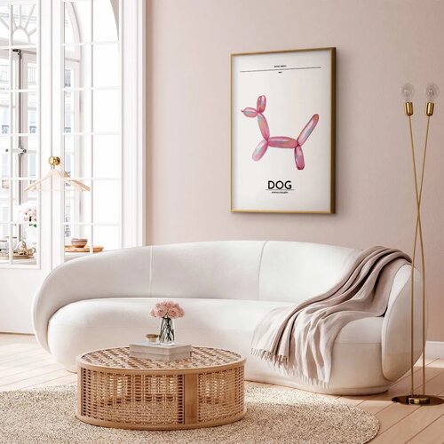  Plakat - Holo-Dog - Colorful Retro Dog 60x90 Zlatni okvir s margom Slike