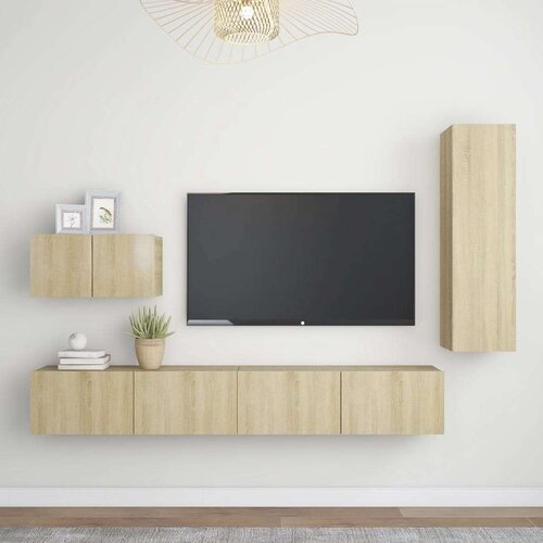 4-dijelni set TV ormarića boja hrasta sonome od iverice Slike