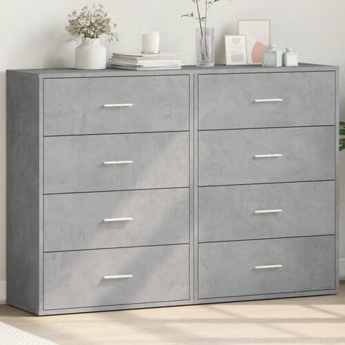 VidaXL Komoda 2 kom siva boja betona 60x31x84 cm konstruiranog drva Slike