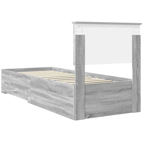  Okvir za krevet Sivi Sonoma i srebrna 75 x 190 cm Slike