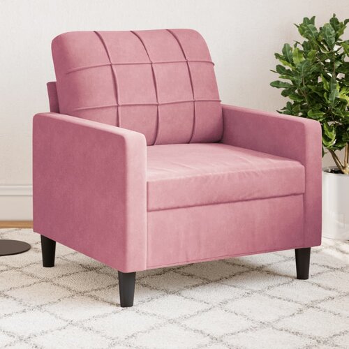  The Living Store Fotelj roza 60 cm žamet - Enosed, (21495044) Cene