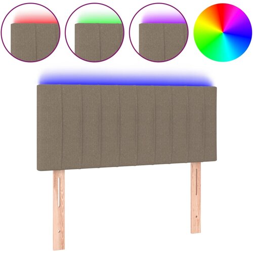 Maison Chic led posteljno vzglavje - vzglavna omarica - nočna omarica taupe 80x5x78/88 cm blago, (21706399) Slike