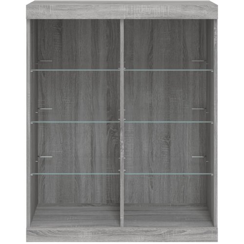  Komoda s LED svjetlima boja sivog hrasta 81x37x100 cm Slike