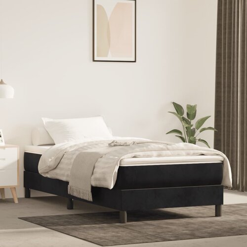 VidaXL Okvir za krevet crni 90x190 cm bar&amp;scaron;unasti Slike