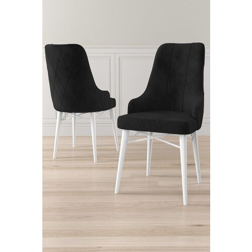 Hanah home set stolica Neta, 46x95x42 cm, 4 komada, Crno-bele Slike