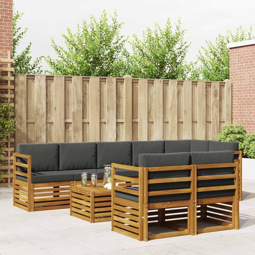  Set vanjskih sofa 9 kom. Prirodna i antracit Poliester Cene