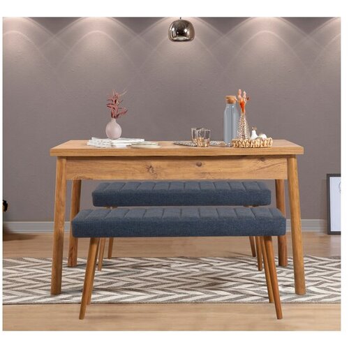 Hanah home Set Trpezarijski sto i 2 klupe Costa 1048, Plavi Cijene