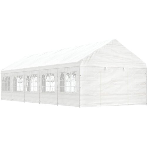 vidaXL Sjenica s krovom bijela 11 15 x 4 08 x 3 22 m polietilen Cijene