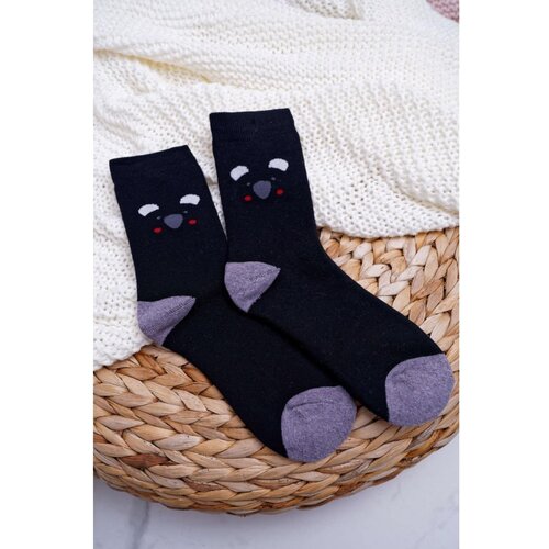 Kesi Women's Warm Socks Black with Panda Slike