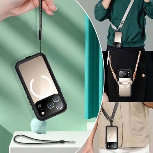 ShellBox Dot MagSafe kompatibilna vodootporna maskica za iPhone 17 Pro - crna Slike