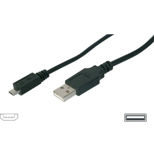Digitus USB kabel USB 2.0 USB-A vtič\, USB-mikro-B vtič 1.80 m črna AK-300127-018-S, (20421681) Slike