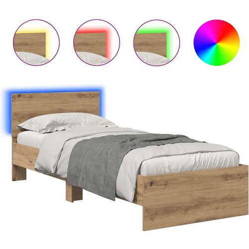vidaXL Konstrukcija postelje Umetni hrast 75 x 190 cm Konstruiran les, (5000101081) Cene