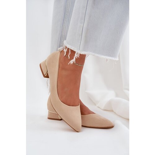 PS1 Low Heel Pumps With Pointed Toes Beige Terilara Slike