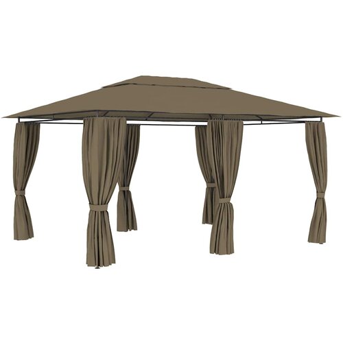 vidaXL vrtni šotor z zavesami 4x3 m taupe 180 g/m² Cene