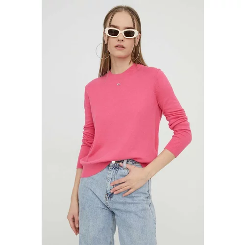 Tommy Jeans Pulover za žene, boja: ružičasta, lagani
