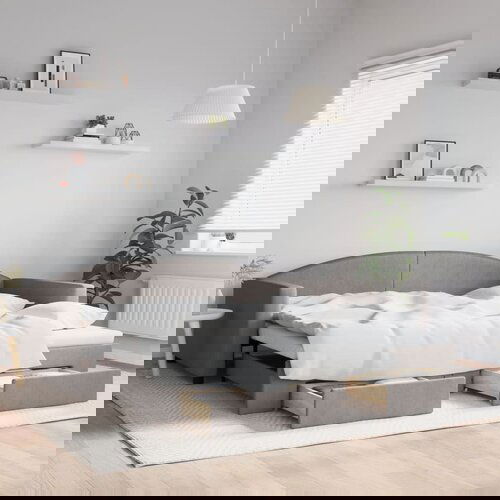 vidaXL Dnevni krevet na razvlačenje smeđesivi 100 x 200 cm od tkanine Cijene