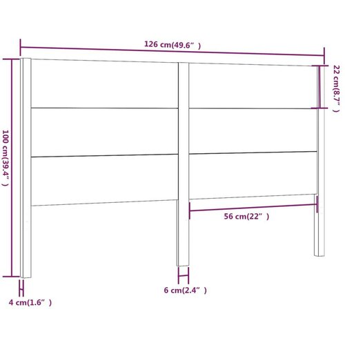  Uzglavlje smeđa boja meda 126 x 4 x 100 cm od masivne borovine Slike