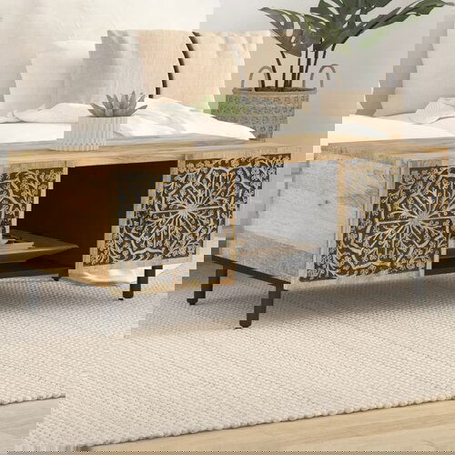 VidaXL Klubska mizica 100x54x40 cm trden mangov les Slike