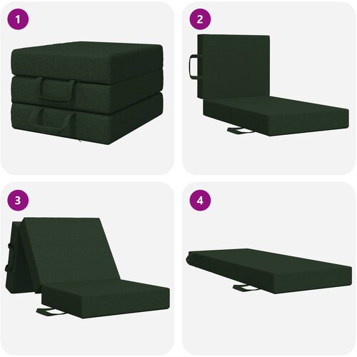 SOFA na razvlačenje 75 x 63 x 45 cm Tamnozelena Slike