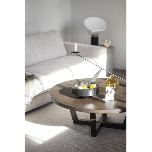 Rowico Temno rjava okrogla mizica v hrastovem dekorju &amp;oslash; 110 cm Boxford &amp;ndash; Slike