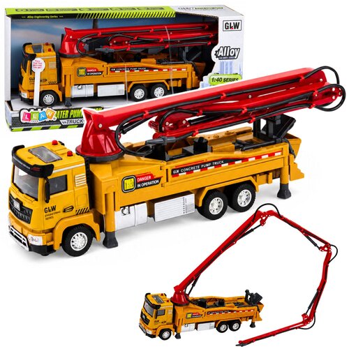 Concrete Pump Truck with Lights, Sounds, Water, Drive 1:40 Slike
