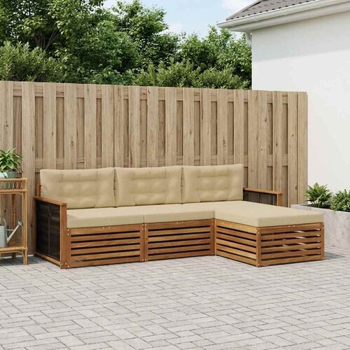  Set vanjskih sofa s jastukom Prirodna i bež 249 x 162,5 x 73 cm Cene