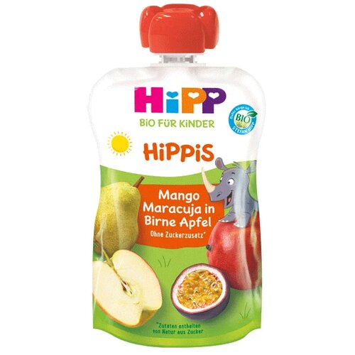 Hipp voćni pire kruška i jabuka sa mangom i marakuja, 100g Slike