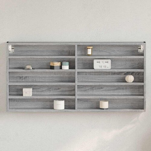  Vitrina boja sivog hrasta sonome 100x8,5x50 cm drvena Cijene