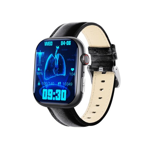 INF Pametna ura z EKG-jem, merilnikom srčnega utripa, sledilnikom telesne pripravljenosti in več &scaron;portnimi načini Black Leather strap, (5000306720) Cene