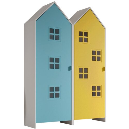 Vipack Rumena/svetlo modra otro&amp;scaron;ka garderobna omara 115x171,5 cm CASAMI BRUGES &amp;ndash; Slike