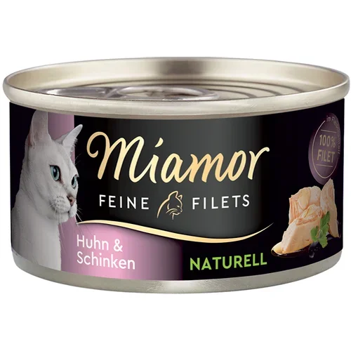 Miamor Varčno pakiranje: Feine Filets Naturelle 24 x 80 g - Piščanec & šunka
